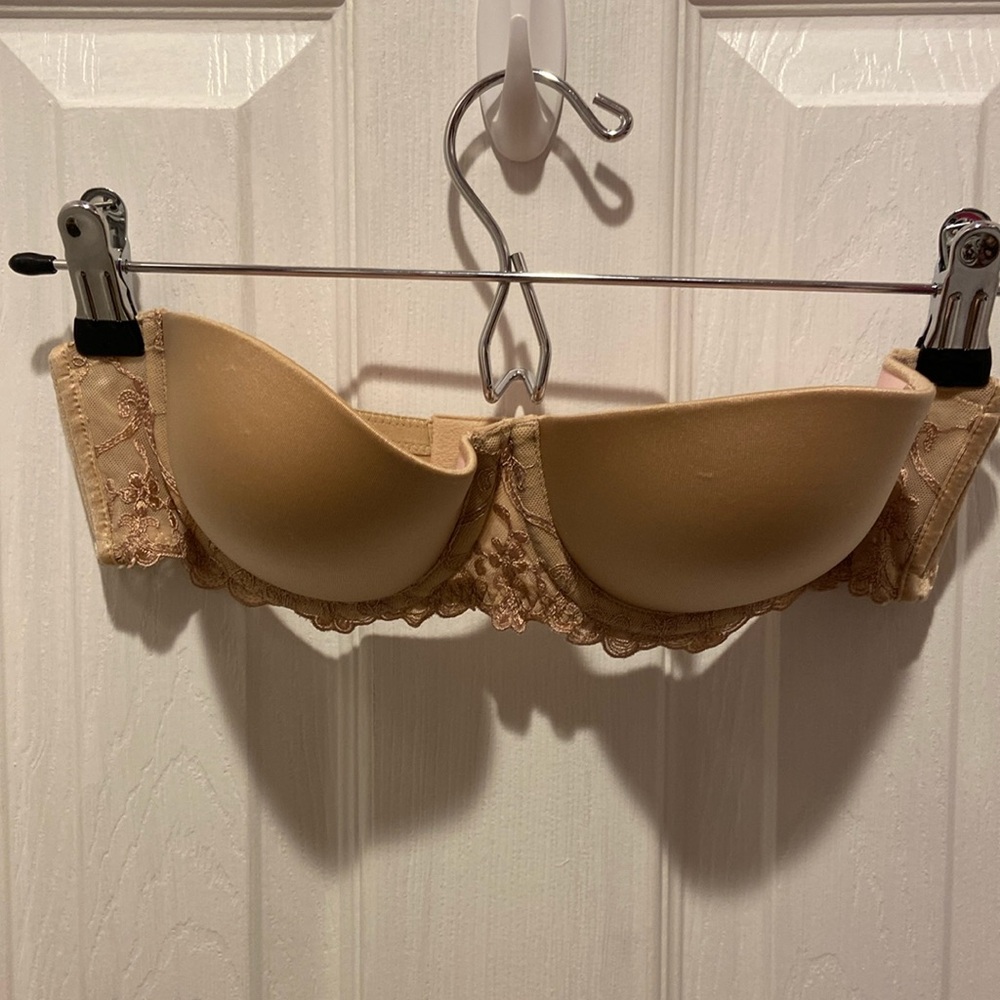 WonderBra Nude Lace Strapless Bra 34B (No Straps) #2